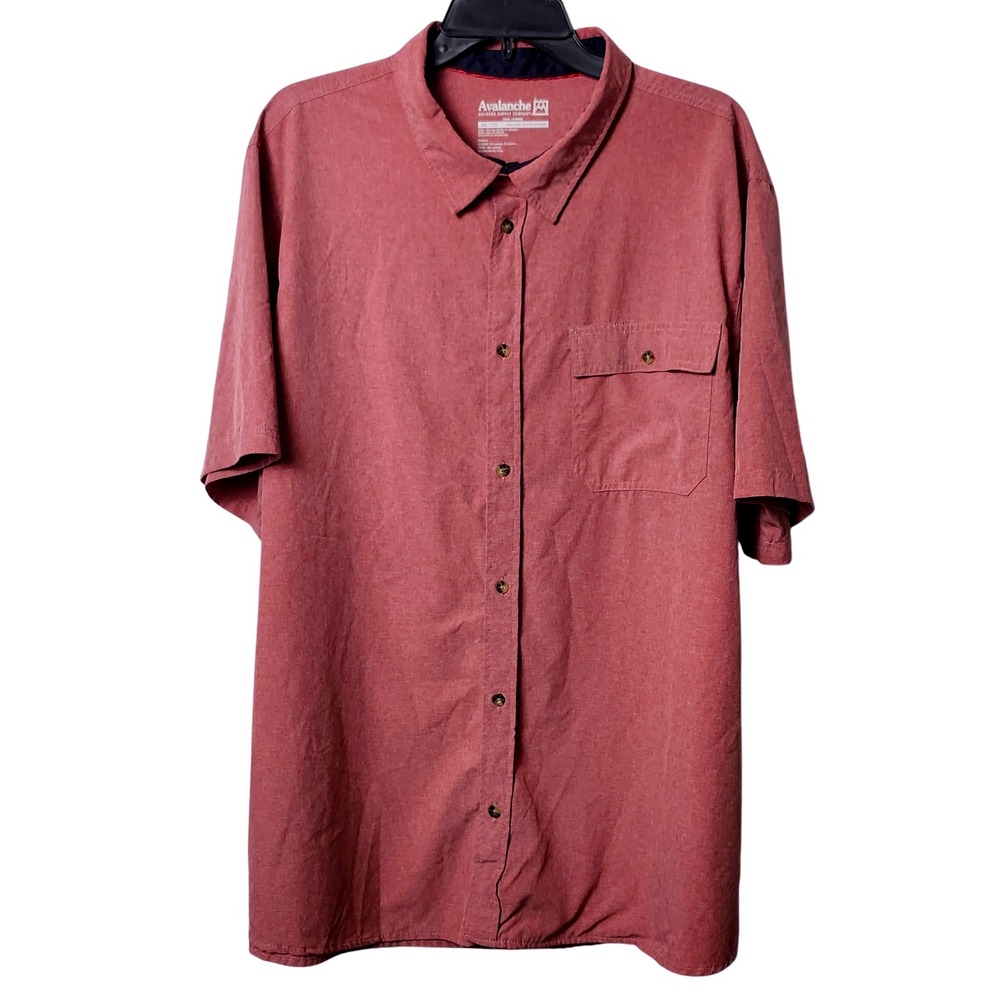 AVALANCHE OUTDOOR LIGHTWEIGHT SHORT SLEEVE BUTTON UP SHIRT‎ MENS XXL